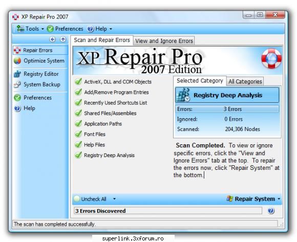 repair pro 2007 v3.5.5 repair pro 2007 program manager: registered users receive free copy stop