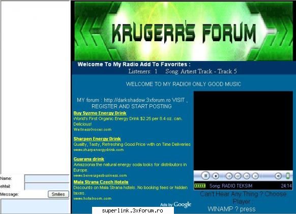 zilnic dupa ora 16:00 puteti asculta muzica pe care o ascult de la mine de pe pc,numai muzica buna
