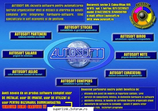 Programe AUTOSOFT-demo la www.autosoft.ro-pentruSC/ bugetari/ fundatii - Program Contabilitat - Link-uri utile