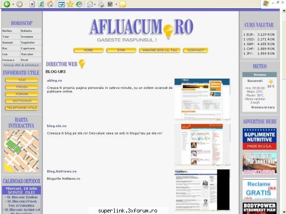 site cu top - daca ai site, baga-l aici - Afluacum.ro te invita sa iti inscrii site-ul - Link-uri utile
